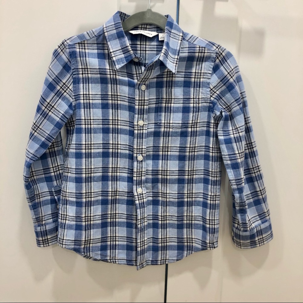 Janie & Jack plaid linen shirt